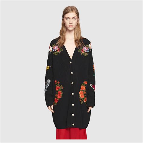 gucci camel cardigan|gucci embroidered oversized cardigan.